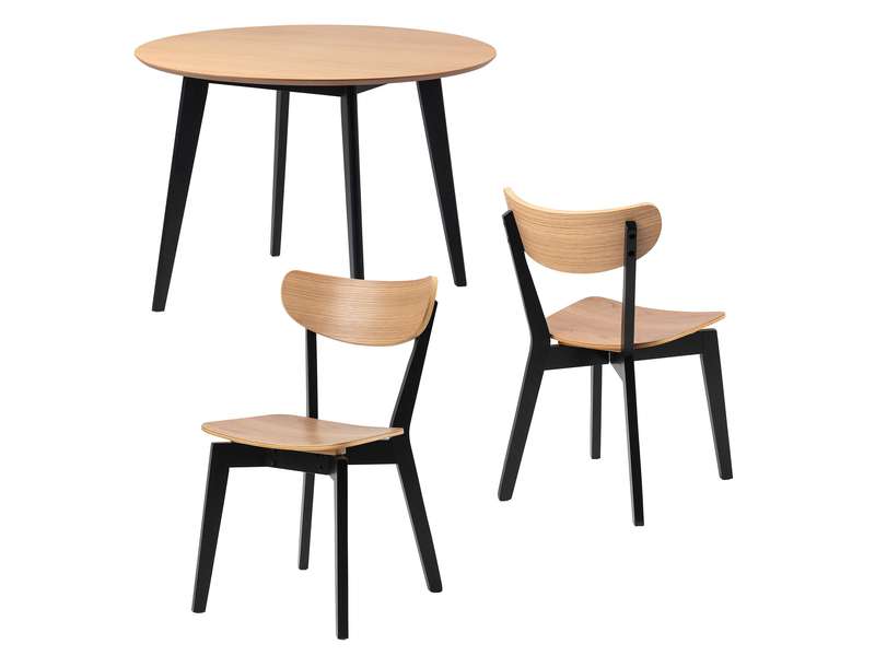 HARLAN Stół okrągły FI105 i 4 krzesła