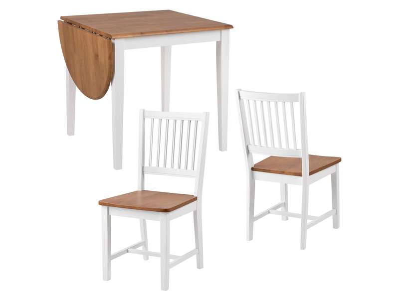 BODEN Stół 75/115x75 i 2 krzesła